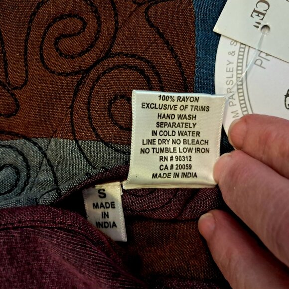 Parsley & Sage size S reversible embroidered vest, NEW WITH TAGS - Picture 6 of 6